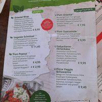 Vegan menu at Cafe Extrablatt in Freiburg