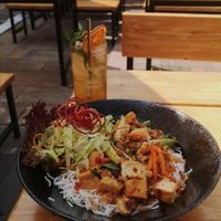 Rice noodles with tofu at Bay Vegan in Halle