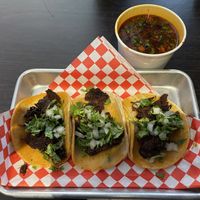 Birria tacos- yum!  at Viva Vegan in Colton