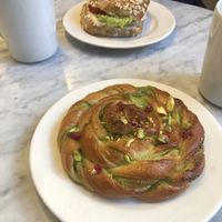 pistachio pastry & hummus bread at Gateau - Södra Förstadsgatan in Malmo