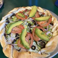 California pizza (I think that's what it was called) with vegan cheese!  at Lake Tahoe Pizza Company in South Lake Tahoe