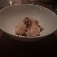 Guava sorbet with popped quinoa  #Veganuary at Alma in Minneapolis