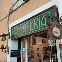 Entrance to the shop at Gelateria del Viale in Rome