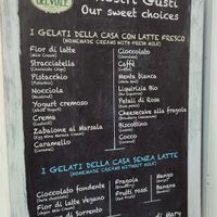 The menu at Gelateria del Viale in Rome