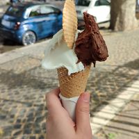 Dark chocolate and cream flavour at Gelateria del Viale in Rome