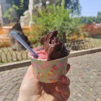 Strawberry and chocolate at Gelateria del Viale in Rome