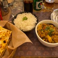 Garlic roti and aloo gobi (a bit spicy)  at BabaJi Indian Food in Athens