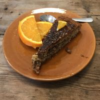 vegan orange and fig cake  at de moniö in Mallorca