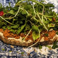 Tofu cream cheese toast at Maldita Gloria! in Alicante