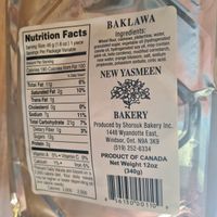 Vegan baklava ingredients at New Yasmeen Bakery in Dearborn