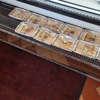 Vegan baklava display at New Yasmeen Bakery in Dearborn