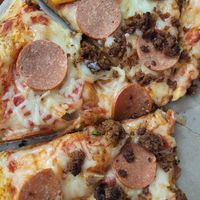 Pizza pepperonis et chorizo at Pizza Pizza - Roland Therrien in Longueuil