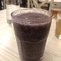 Smoothy of blueberries and melon (starter)  at Macrobiotic Zen in Barcelona