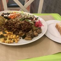 Redrice and coco and agar agar cake  at Macrobiotic Zen in Barcelona