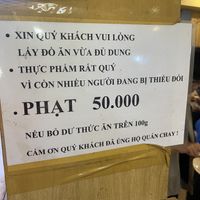 Don’t waste food or there’s a charge   at Mãn Tự in Ho Chi Minh City