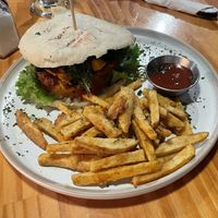 Falafel burger  at El Jardin De Frida - Maybe closed in La Fortuna