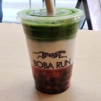 Strawberry Matcha with Oat Milk at Boba Run in Vancouver