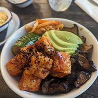 Tofu bibimbap bowl at Portreath Arms in Portreath