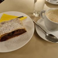 Strudel mit Cappuccino ❤️ at Strudel Cafe Kröll in Innsbruck