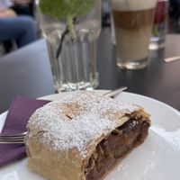 Strudel with plum and walnuts  at Strudel Cafe Kröll in Innsbruck