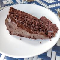Vegan chocolate cake at World Peace Cafe in Northampton