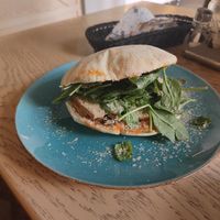Flatbread with mushrooms at Pod Królem Polskim in Cieszyn