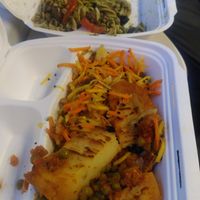 Shepherd's pie with carrot slaw and pasta pesto meal at Mensa Mensa in Rotterdam