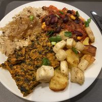 Medium plate with yummie food  at Mensa Mensa in Rotterdam