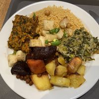 Large plate with yummie food. Especially the lasagne with cream sauce was fantastic at Mensa Mensa in Rotterdam