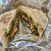 Vegan Mediterranean panini freshly cooked from the deli counter  at Down to Earth  - Store and Deli in Kapolei