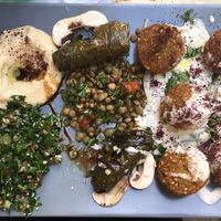Daily special falafel plate was great. Espionage loved the grape leaves  at Le Soleil in Paris