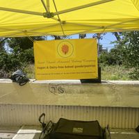 farmers market stand  at Sweet Thumb Artisanal Baking Company in West Los Angeles