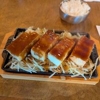 Teriyaki tofu on a sizzling skillet at Honey Bee's in Yarmouth
