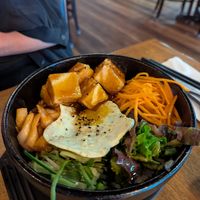 Bibimbap tofu (with egg) at Honey Bee's in Yarmouth