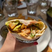 Vegan breakfast burrito, so yummy!! at Black Sheep in Bellingham