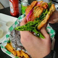 Spicy BBQ sandwich at The Beet Box in Oklahoma City