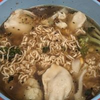 Ramen 🍜 (typical supermarket instant ramen with some fresh veggies and toppings ) at Okinawa Comida Rapida in Santiago