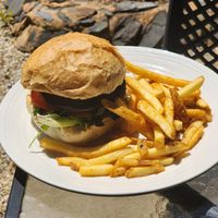 Mushroom burger at Marmalades in Yea