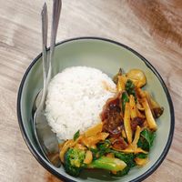 Vegan duck with basil at Green Dining in Hua Hin