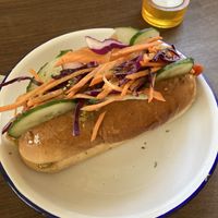 Vegan ‘hot dog'  at Hummus Kimchi in Yerevan