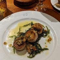 Vegan scallops at Thames LIDO in Reading