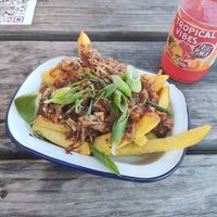 Jackfruit loaded fries at Stockport Produce Hall in Manchester