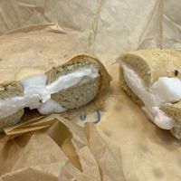Vegan cream cheese galore  at Pete's Bagels in St Petersburg