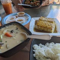 Vegan Pad See Ew in background  at Mana Thai Comfort Food in Longmont