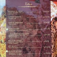 Menú  at UKAW Chocolate in Miraflores