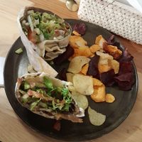 Burrito de milanesa con chips. at Pali Pali Alameda in Mexico City