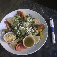 Hummus Salad is huge!  at Adelphia Sports Bar & Grille in Charleston