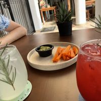 A little snack from the kitchen   at Coral Vegan Pizza in Playa Del Carmen