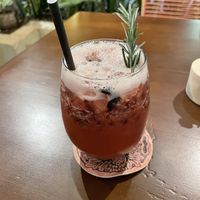 Sea foam cocktail  at Coral Vegan Pizza in Playa Del Carmen