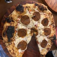 pepperoni pizza 😛  at Coral Vegan Pizza in Playa Del Carmen